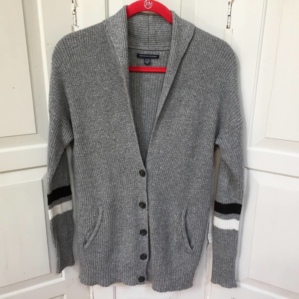 American Eagle Outfitters Gray Cardigan Sweater